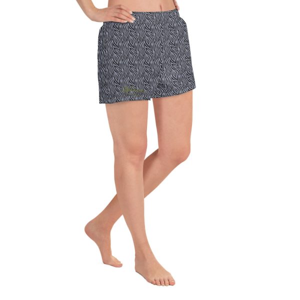 Women s Grey Zebra Athletic Shorts For Discount