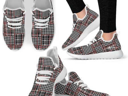 Plaid Houndstooth Mesh Knit Sneakers Online Hot Sale