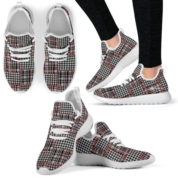 Plaid Houndstooth Mesh Knit Sneakers Online Hot Sale