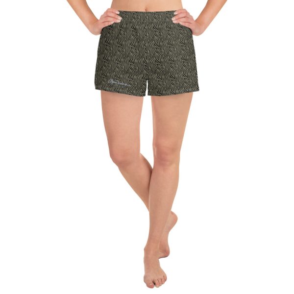 Women s Khaki Zebra Athletic Shorts Sale