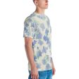 Blu&White Watercolor Floral Men s T-shirt Online Hot Sale