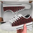 Black Red Tight Plaid Low Top Sneakers For Discount