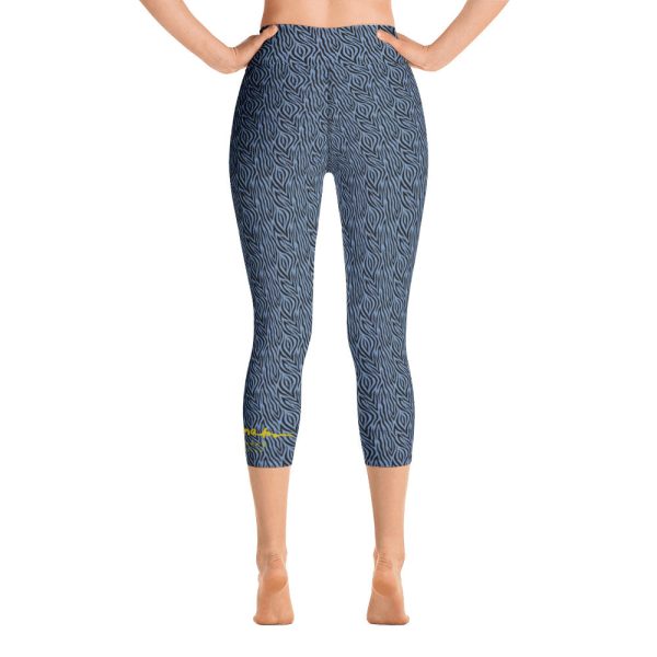 Blue Zebra Yoga Capri Leggings For Sale