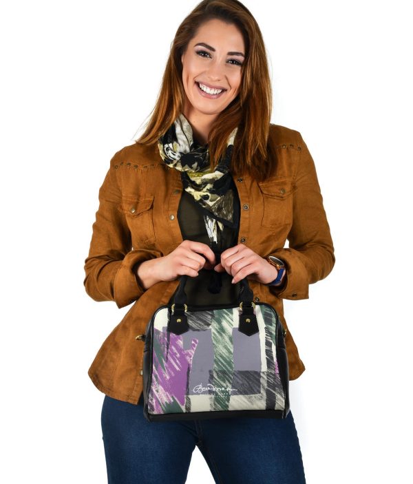 Abstract Collage Hand Bag w Shoulder Strap For Discount