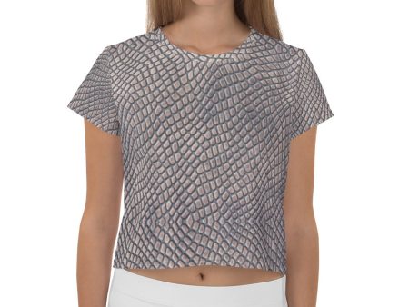 Croc Print Crop Tee Hot on Sale