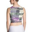 Abstract Engineered Collage Crop Top Discount