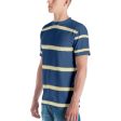 Blue Yellow White Stripe Men s T-shirt Discount