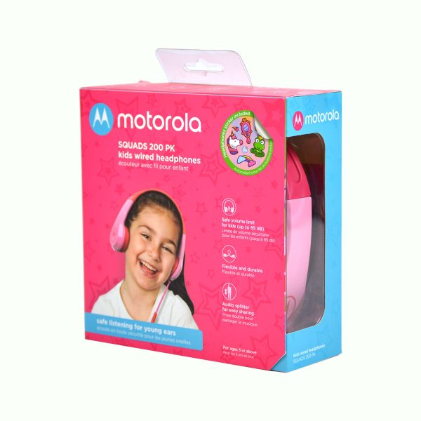 Motorola Squads 200 Kids Wired Headphones - Pink For Sale