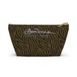 Olive Zebra Accessory Pouch w T-bottom Online Sale