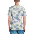 Blu&White Watercolor Floral Men s T-shirt Online Hot Sale