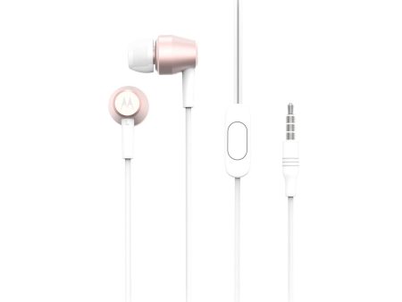 Motorola Pace 200 In-Ear Metal Headphones - Rose Gold Online now