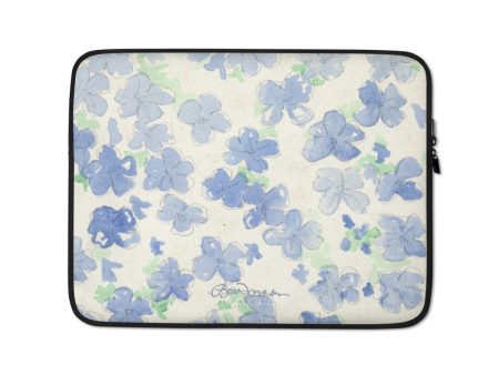 Blu&White Watercolor Floral Laptop Sleeve Supply