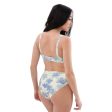 Blu Floral Recycled high-waisted bikini bathing suit Online Sale