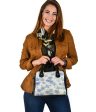 Blu&White Watercolor Floral Hand Bag w Shoulder Strap For Cheap