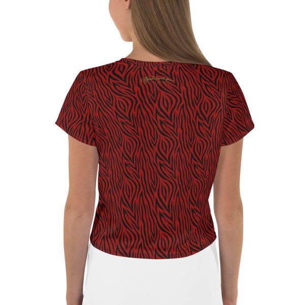 Red Zebra Print Crop Tee Discount