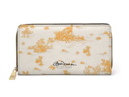 Toiles de Jouy Sacral Orange Zipper Wallet For Sale