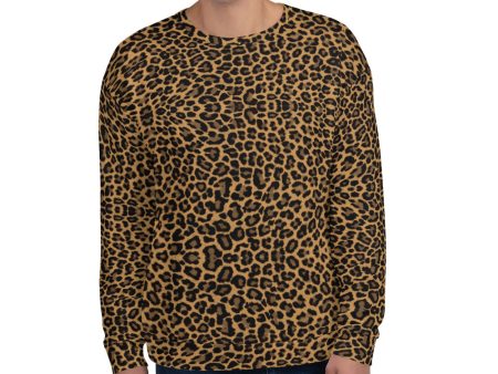 Recycled Unisex Sweatshirt - Leopard - Men Cheap