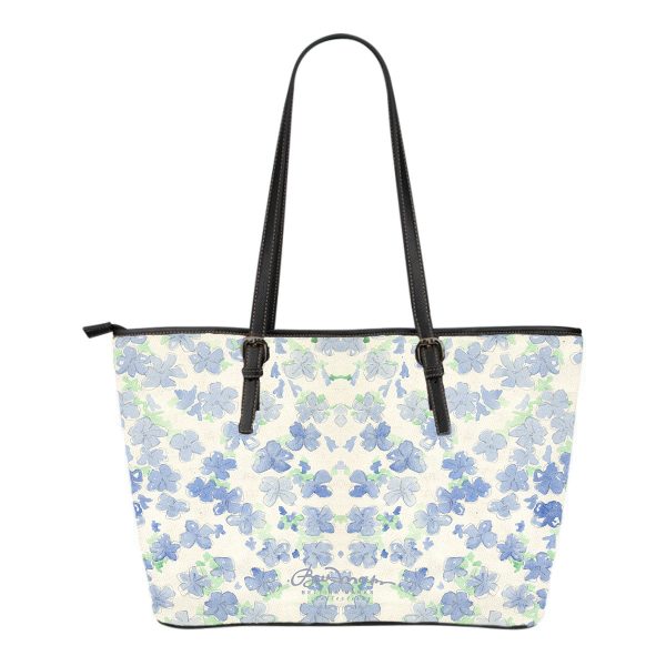 Blu&White Watercolor Floral Small Tote Bag Sale