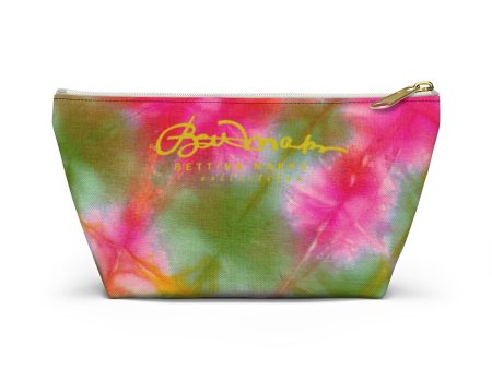 Green Pink Tie Dye Accessory Pouch w T-bottom Online