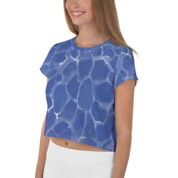 Blue Pool Print Crop Tee Supply