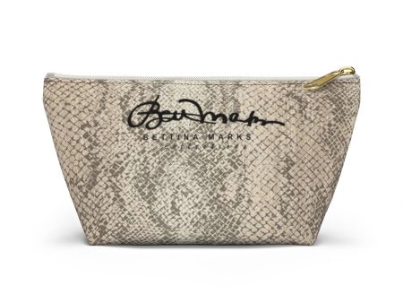 Snake Print Accessory Pouch w T-bottom on Sale