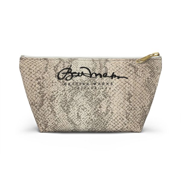 Snake Print Accessory Pouch w T-bottom on Sale