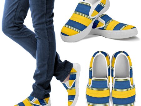 Blue Yellow Slip On Sneakers Online Hot Sale