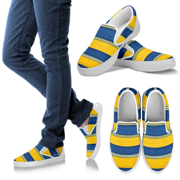 Blue Yellow Slip On Sneakers Online Hot Sale