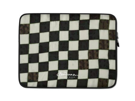 B&W Checkerboard Laptop Sleeve Online now