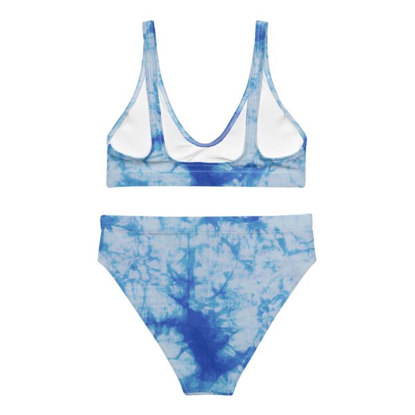 Blue Tie Dye Recycled high-waisted bikini bathing suit Fashion