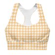 Banana Houndstooth Longline sports bra For Cheap