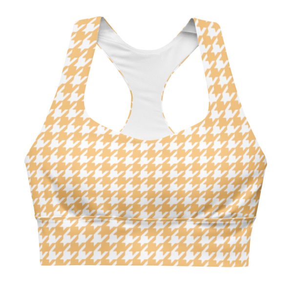 Banana Houndstooth Longline sports bra For Cheap