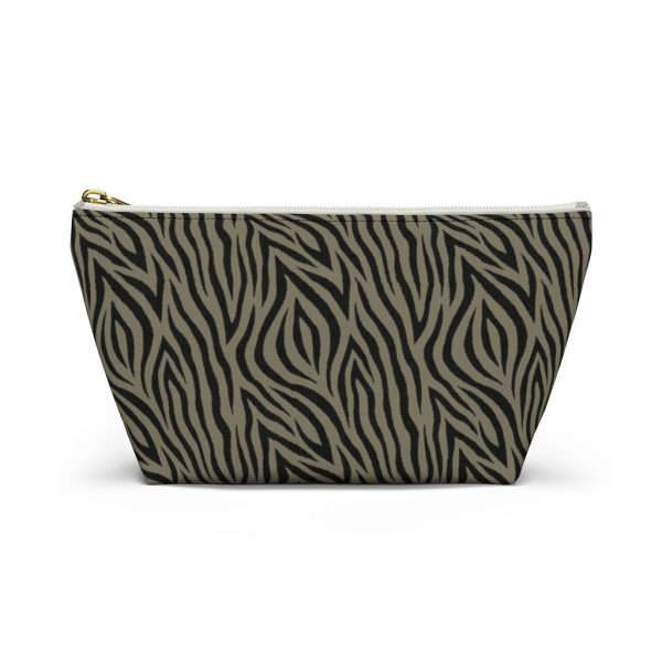 Khaki Zebra Accessory Pouch w T-bottom Sale