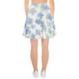 Blue&White Watercolor Floral Skater Skirt Online Sale