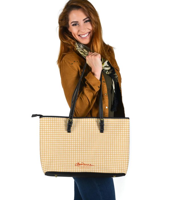 Banana Houndstooth Large Tote Bag Sale