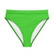 Bright Green Recycled high-waisted bikini bathing suit bottom Online now