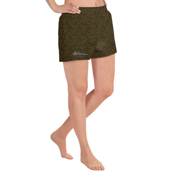 Women s Olive Zebra Athletic Shorts Hot on Sale