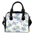 Blu&White Watercolor Floral Hand Bag w Shoulder Strap For Cheap