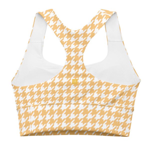 Banana Houndstooth Longline sports bra For Cheap