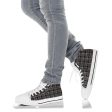 Black Tight Plaid High Top Sneakers Fashion