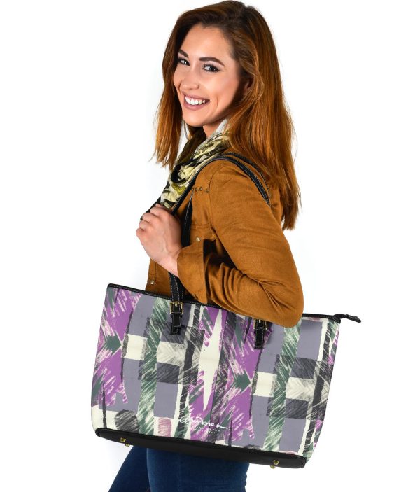 Abstract Collage Large Tote Bag Fashion