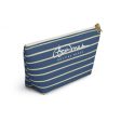 Blue Yellow White Stripe Accessory Pouch w T-bottom Supply