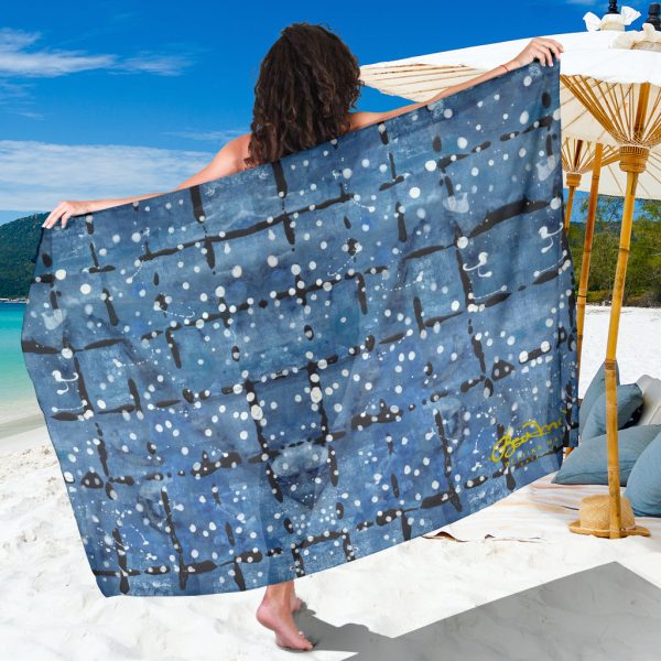 Blu&White Dotted Plaid Sarong Online