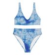 Blue Tie Dye Recycled high-waisted bikini bathing suit Fashion