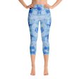 Blue Tie Dye Yoga Capri Leggings For Sale