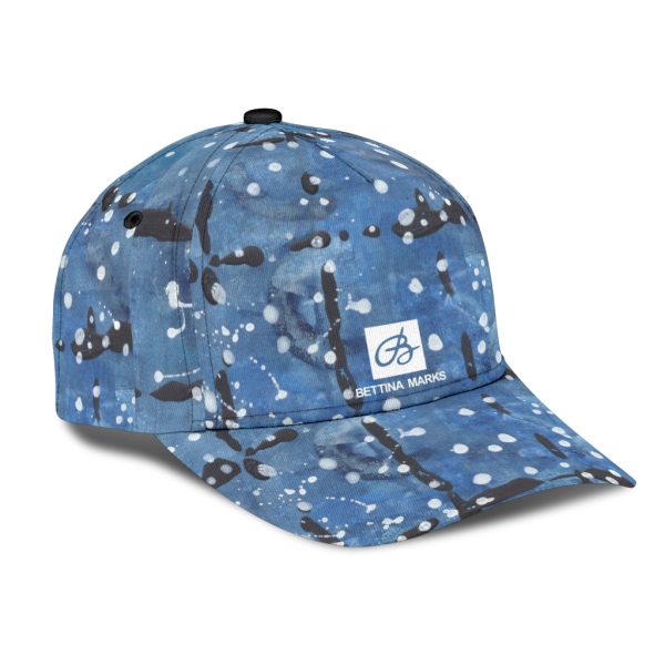 Blu&White Dotted Plaid Cap Online Sale