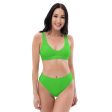 Bright Green Recycled high-waisted bikini Discount