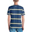 Blue Yellow White Stripe Men s T-shirt Discount