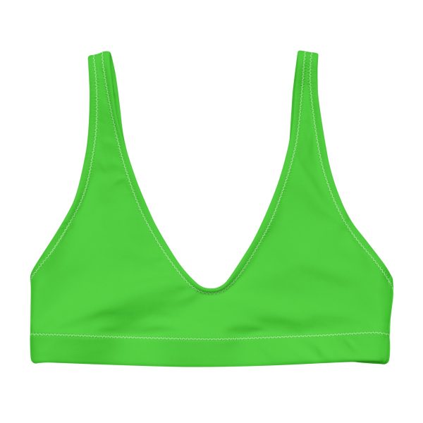 Bright Green Recycled padded bikini bathing suit top Cheap