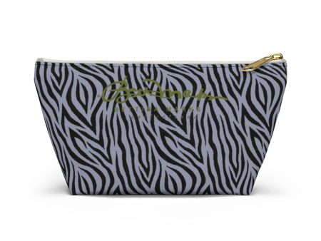 Grey Zebra Accessory Pouch w T-bottom Online Sale